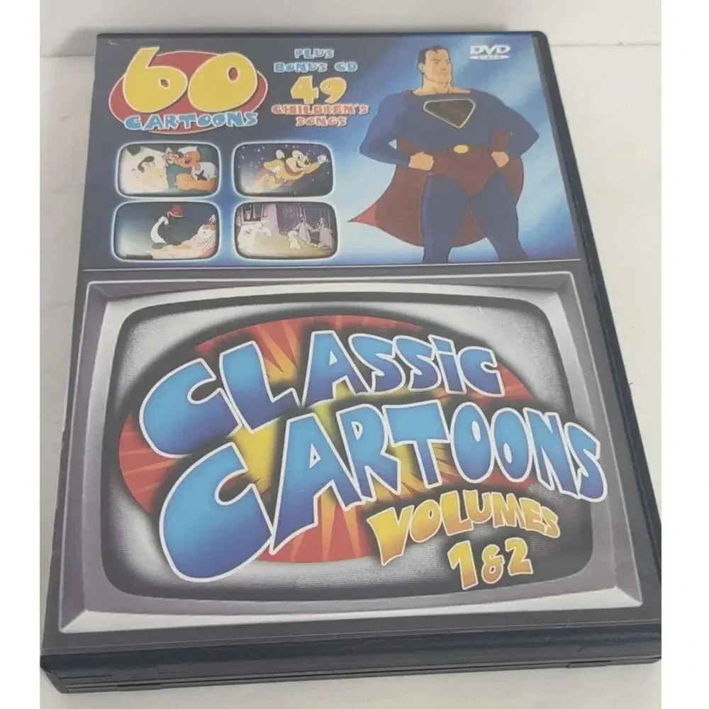 Classic Cartoons Volume 1 & 2 2 Disc 60 Cartoon Episodes Double Sided